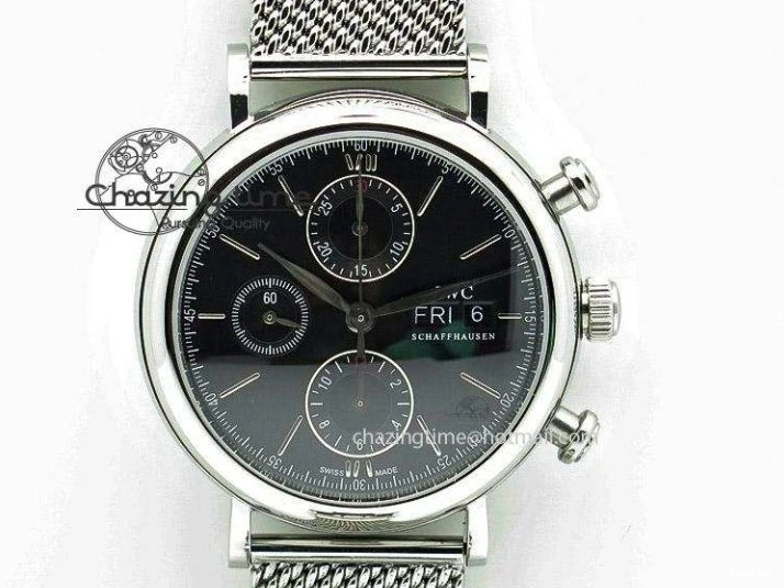 MIROTIME 0213 Pilot Chrono 377725 SS ZF 1:1 Best Edition White Dial on Black Leather Strap A Soft 7183